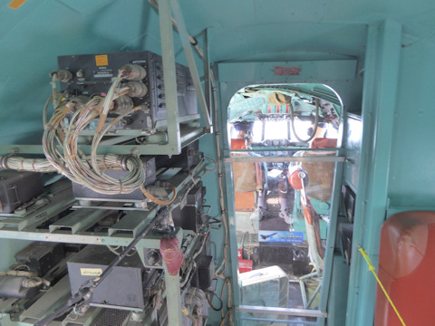 Inside the EC-121 looking into the cockpit