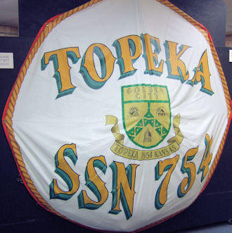 USS Topeka bow banner