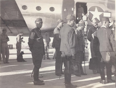 Lt. Gen Kawabe and surrender party  about to board the C-54